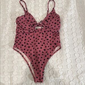 Pink Polka Dot One-Piece Swimsuit
